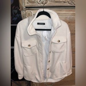 TECREW white sherpa jacket